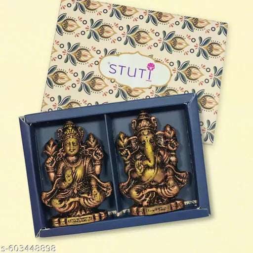 Clay Laxmi Ganesh Idol | Handmade Eco-Friendly Murti for Diwali Pooja