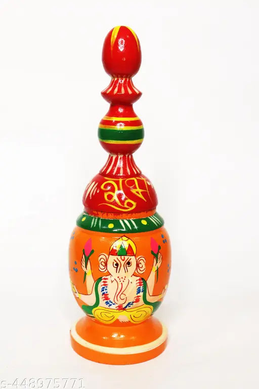 Fancy Hand Painted Shubh Vivah Ganpati Sindhora/Sindoor Dani/Traditional Wedding Accessory(Multicolour-23x7cm)