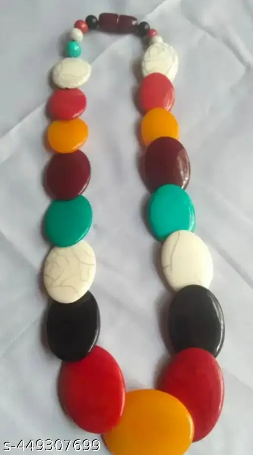 Chemical beads/ round (hammered design beads multicolour beads necklace.