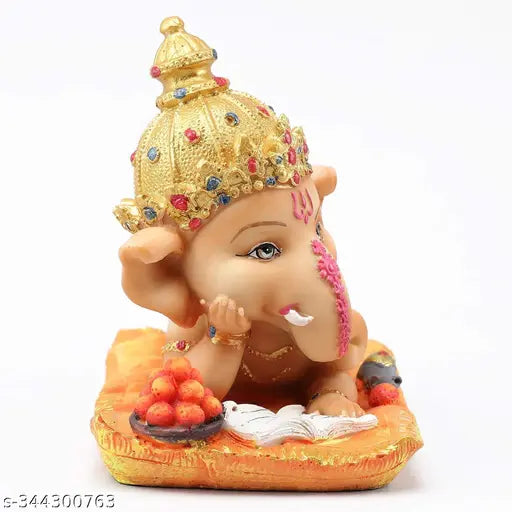 HC VILLA - Ganesh Idol for Home Décor & Decorative Ganesha Statue for Decoration and Office Gift Item (16 cm X 12.9 cm)