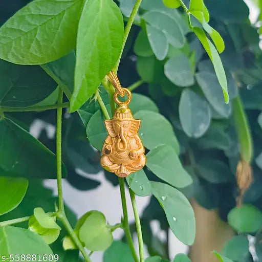 Gold-Plated Lord Ganesha Pendant | Spiritual Religious Jewellery for Men & Women