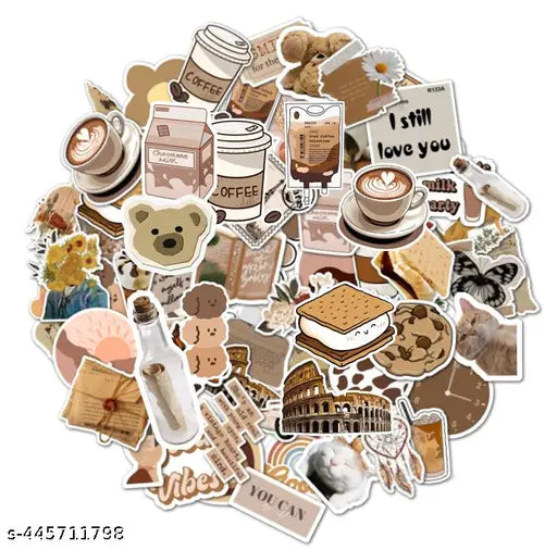 Vintage Natural Stickers, 60Pcs Pretty Floral Decorative Retro Decals Adhesive Watercolor Aesthetic Trendy for Scrapbook Laptop Skins Album DIY Craft Daily Planner