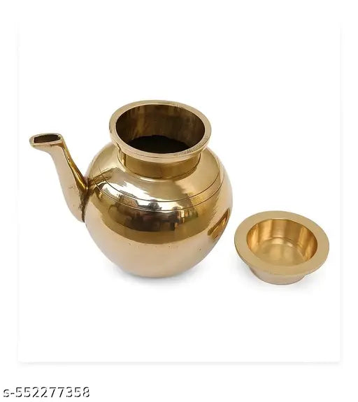Srinika Brass Gokarna Kindi | Traditional Lota Lutiya Pooja Kalash | Sacred Water Vessel for Home Temple & Rituals | 3 Inches, 220gm