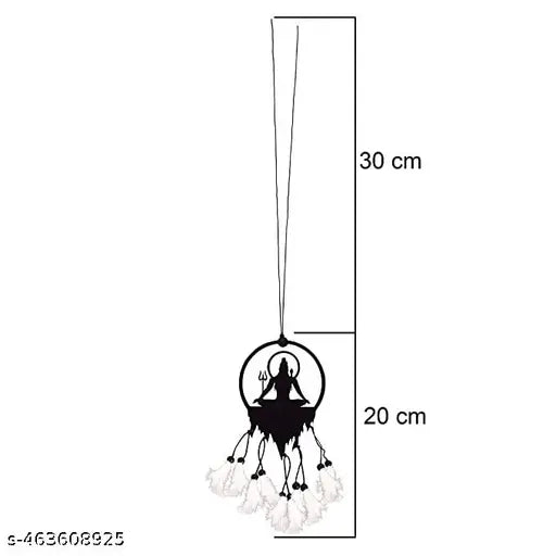 created round mahadev white color feather, Dream catcher hand made item ( Pack of One )