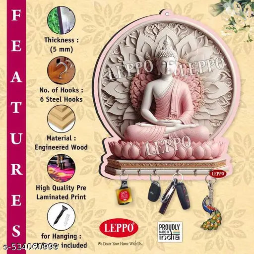 LEPPO Beautiful Buddha Key Holder for wall decor Key stand key hanger (MS_07)