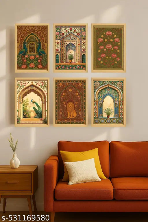 Madhubani wall art Painting Traditional art Frame For Living Room Hotel Digital Reprint 13 inch x 10 inch Painting
