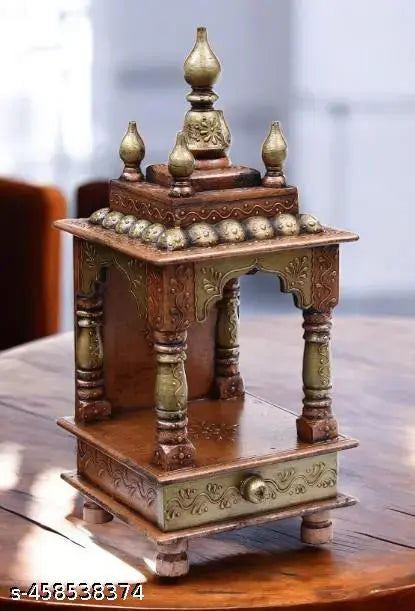 wooden painted mandir temple