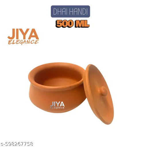 Handmade Terracotta Dhai Handi | 500 ML Natural Clay Pot for Curd & Milk Storage ( PACK OF 1)
