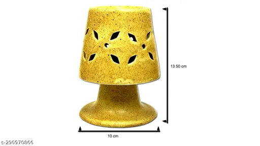 Handcrafted Ceramic Electric Aroma Diffuser Oil Burner| Aroma Oil Diffuser for Home with Aroma Oils, Lamp Shape-Brown Color (English Lavender & Rosy Romance Fragrance 10ml Each)