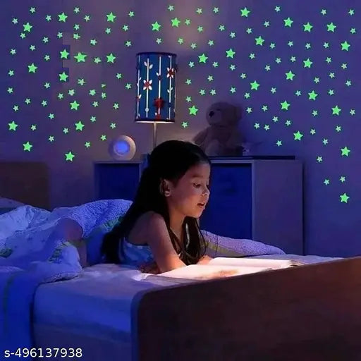 50 pcs Glow In the dark Stars Night Glowing Stars Decorative Adhesive Stickers kid Room Items
