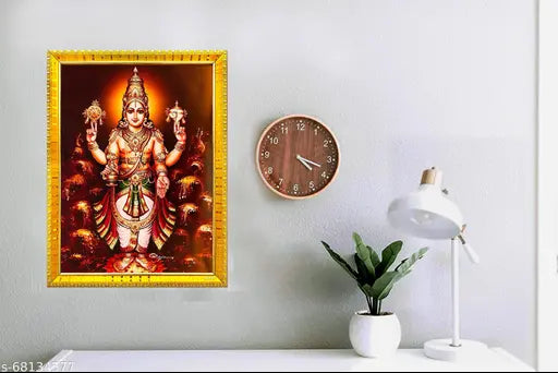 Lord Dhanvantari Photo Frame For Wall / Table / Pooja Room ( 5x7 inches, Acrylic Glass) Golden