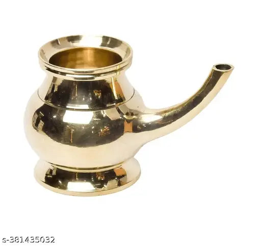 Arembi Decor Brass 3.5 inches Puja Lota Lutiya Kalash Pooja Room Decor Kerala Holy Kindi