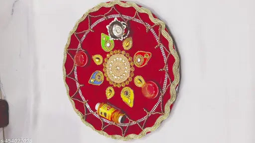 1 Pc Stainless-steel ,  Pooja Thali Set Including (1 Kalawa, 2 Small Katori, 1 Steel Diya Stand) with Accessories Puja Decorative Items for Home Mandir Office Wedding Return Gifts | Decorative Thali, Pooja Thali, Diwali Pooja Thali,| Pooja Accessories| Pr