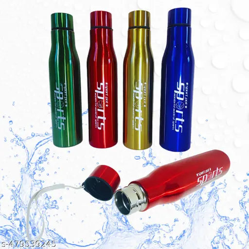 Stylish Red Stainless Steel Sports Water Bottle - 1 Litre, Lightweight & Durable