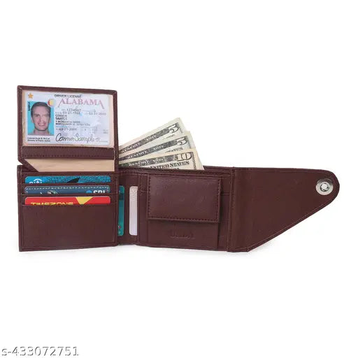 Men's Genuine Artificial Leather Wallet For Men with Flip Magnet Closure for Secure Cash & Cards I 1 Coin Pocket, 2 Currency Compartment, 2 Transparent ID Window I Best Gift For Men