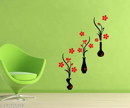 Stickerberry beautiful Flower Pot wall sticker 125 CM X 107 CM