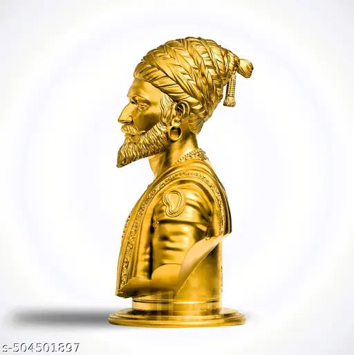 Premium Golden Bust Statue for Home Decor | Royal Decorative Showpiece for Office, Living Room, Temple & Gifting | Antique Finish Historical Sculpture | Traditional & Cultural Figurine for Festivals, Housewarming, Anniversary & Corporate Gifts