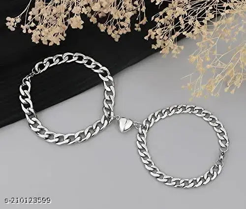DEALNUT 2pcs Magnetic Couple Bracelets for Women Men, Sun and Moon Attraction Matching Bracelet Lover Gifts for Boyfriend Girlfriend Best Friend