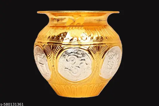 COPPER KALASH IN GOLD WITH SILVER PLATING