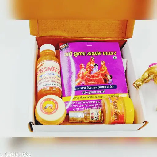 AARSHI CREATION LADDU GOPAL JI BATHING GEL ABHYANG POWDER CHANDAN AND ATTAR SET