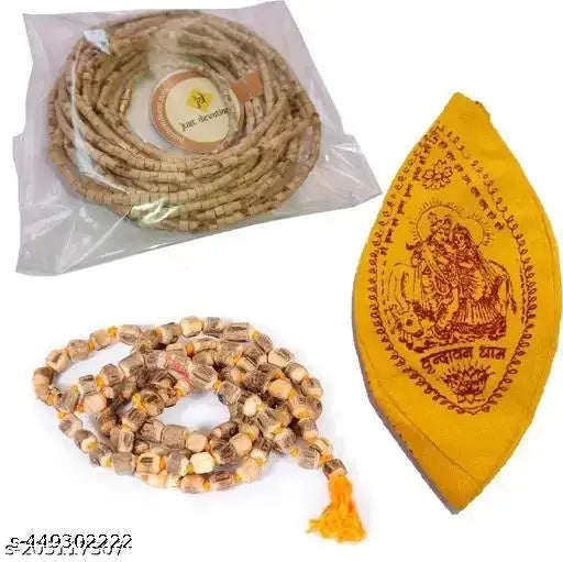 this Mala Combo - One Japa Mala 108 beads, Kanthi mala for neck wearing and one gaumukhi Japa Bag