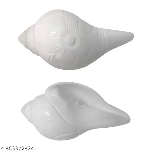 Decorative Jal Shankh for Pooja & Spiritual Ceremonies | Non Blowing Jol Shankh | Paniwala Shankh | Conch Shell - 11 cm (Pack of 1)