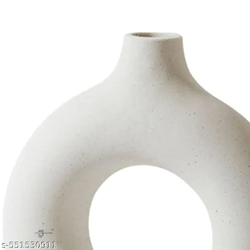 Ceramic Donut Vase, Flower Vase Vase, Vase Home Decor Centrepiece Decor for Home, Office, or Gifts-Vase