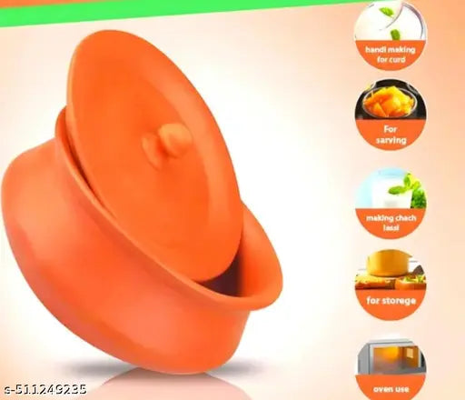 Clay Dahi Handi 1Litter | Natural Earthen Pot for Curd & Cooking pack of 1