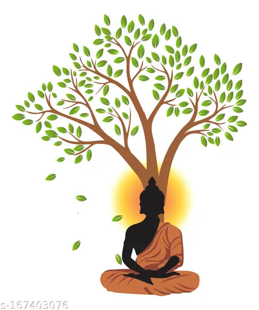 Art Kafe™ Tree & Buddha Wall Sticker