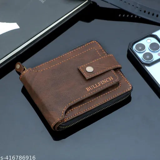 BULLFINCH Casual/Trendy Round Zipper Men's Purse With RFID Protected