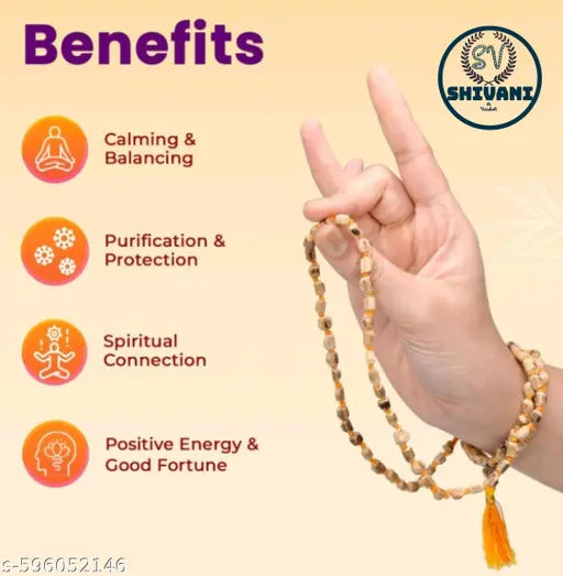 Tulsi Jaap Mala with 108Beeds Mala | Pure Tulsi Ram Jaap Mala for  Meditation