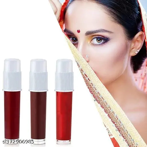 Liquid Kumkum Sindoor for Women Skin-friendly Liquid Bindi Waterproof Chemical Free 5g Red Maroon Brown Color Pack of 5