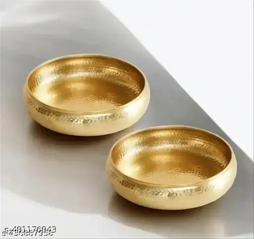 Metal Urli Bowl for Floating Flowers | T-Light Candle Holder for Diwali & Navratri Metal Puja Items Home Decorative A.H STORES