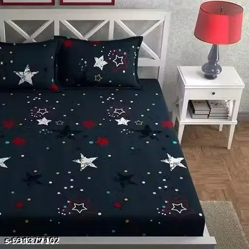 attractive supersoft  flate double bed  bedsheet with 2 pillow covers