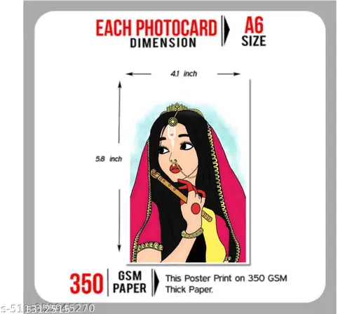 **"Divine Grace: Radha Krishna Spiritual Art Collection for Devotional Souls"** 4x6inches size