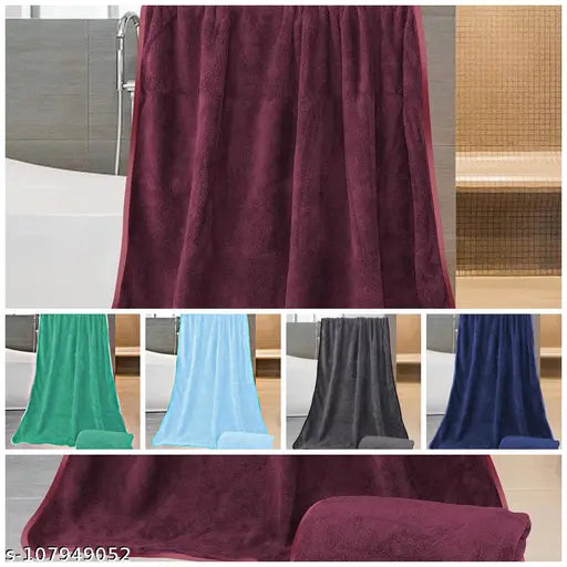 Cotton Bolls Microfiber Bath Towel 1 Pcs  Large Size 70x140CM Maroon