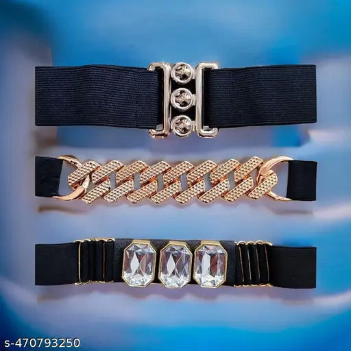 Fancy saree belt leather belt hip belt for women combo of 3