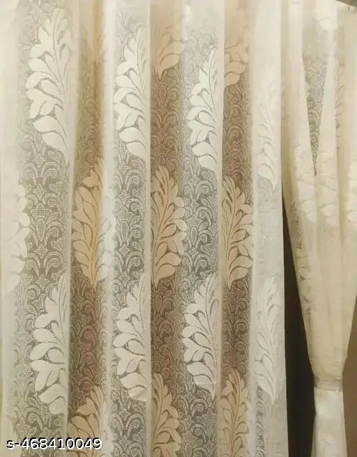 Flora Home Decora Presents Beautiful Polyester Heavy Net Tissue Semi Sheer Curtains For Home Use 4 x 5 Feet Window, 4×7 Door, 4×9 Long Door Use 2 Pecs Curtains