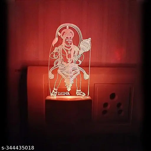 Diona Hanuman LED Night Lamp 3D Illusion Multi Color changing night light for festival gift,bed room, kids room, temple, office portable night lamp
