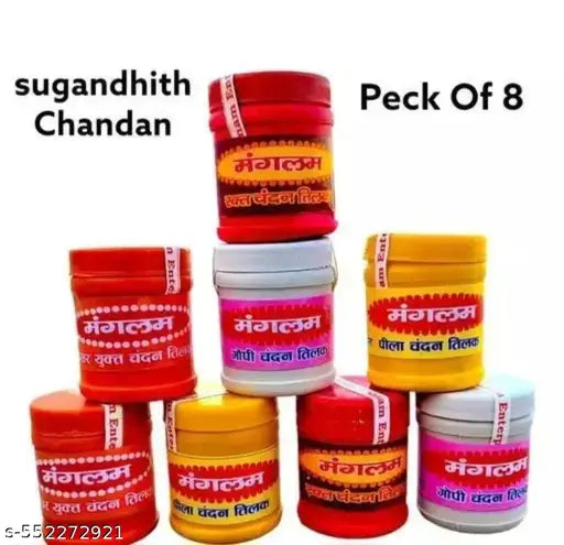 Multicolour Pooja Chandan Powder – Pack of 8