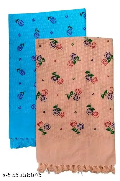 Softrez Premium Printed Bath Towels(Pack of 2) – 100% Cotton | 30x60 Inches | Ultra-Soft & Absorbent | Floral Elegance Collection