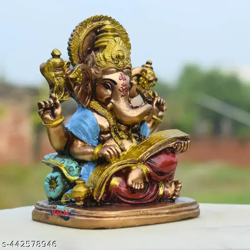 Small Reading Ganesha for Home Decor and Pooja