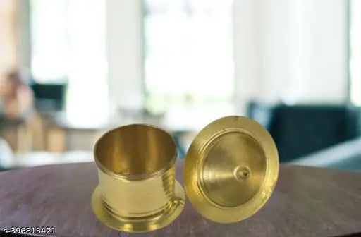 Shivoo Fashion Brass Handmade Kumkum Sindoor Box Puja Roli Chandan Haldi Kumkum Puja Box Sindoor Turmeric Dabbi Dibbi Dhani Dani Lid Holder,1 pc