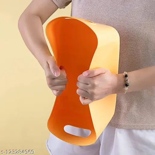 3 Pieces Plastic Storage Basket Multipurpose Colorful for Kitchen & Home Organiser Box for Wardrobe, Fruits Vegetables, Toys, Stationary items (25 x 16.5 x 10 cm)