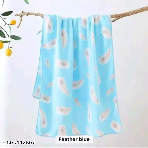 Microfiber Soft Leaf Printed Bath Towel, (400 Gm), Super Soft Towel for Bath Men and Women, Premium Bath Towel, Bath Towel Large Size | Absorbent Super Soft & Comfortable Quick Drying Bathing Towel (140 x 70 Cm), Unisex, Pack Of 1 Pcs (Random Colour)
