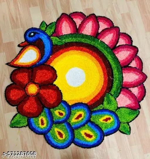 Woolen Readymade Rangoli Size 2x2 feet Set Of 1