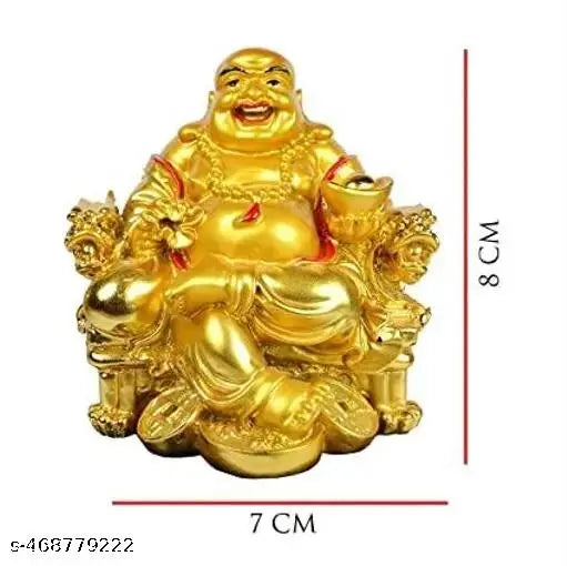 HH Exclusive Best Showpeice & Collectibles Laughing Budhha On Chair For Wealth Good Luck And prosperity & Wealth For Home and Office table (wealth) Best Gift Item To Someone Birthday And Anniversary