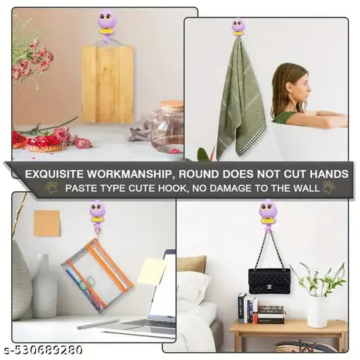 PACK OF 1 Multi-Colour Owl Wall Key Holder Hook with Blinking Eyes - Easy Install, No-Drill for Office, Bedroom, Kitchen & More