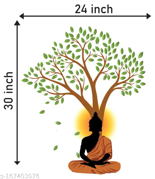 Art Kafe™ Tree & Buddha Wall Sticker
