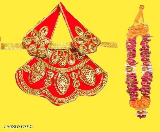 Lepax Navaratri special dress for MATA Rani Poshak, Maa Lakshmi, Durga Maa Saraswati, Radha Rani Poshak Having Beautiful Lehenga Chunni & Choli. Mata Rani dress And Mala No.1 (Pack of 1)